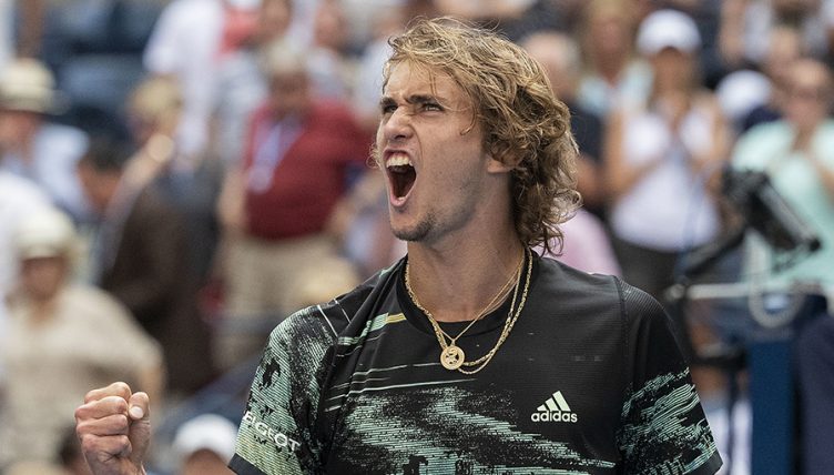 Alexander Zverev celebrates at US Open