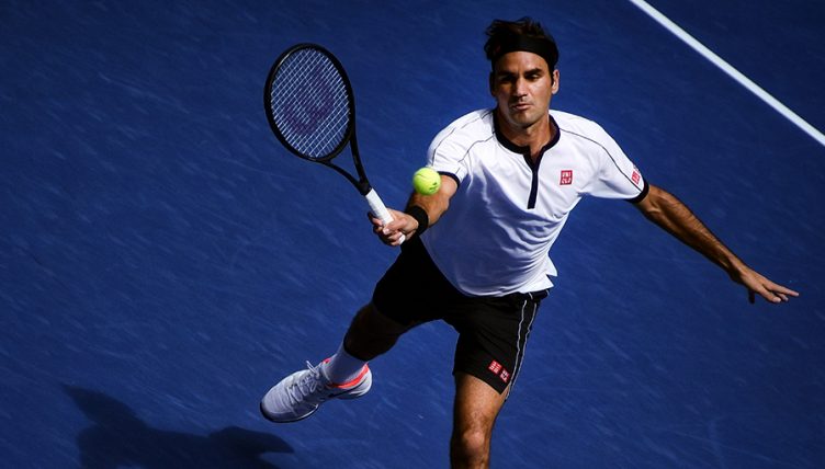 Roger Federer in action at US Open