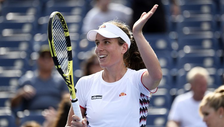 Johanna Konta salutes crowd
