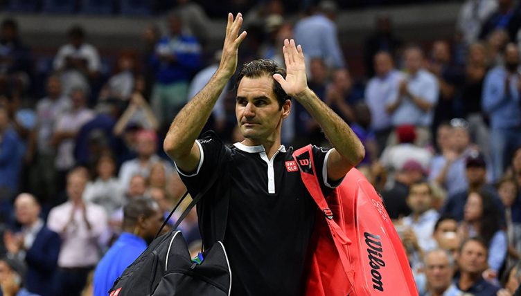 Roger Federer walks off at US Open