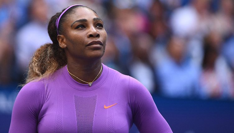 Serena Williams looking up