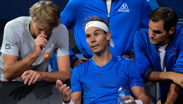 Rafael Nadal talking at Laver Cup
