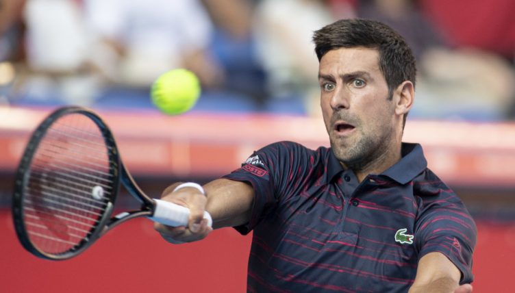 Novak Djokovic in action