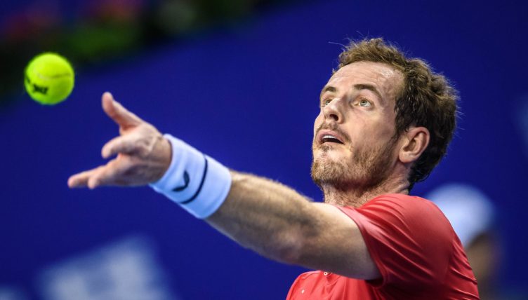 Andy Murray serving