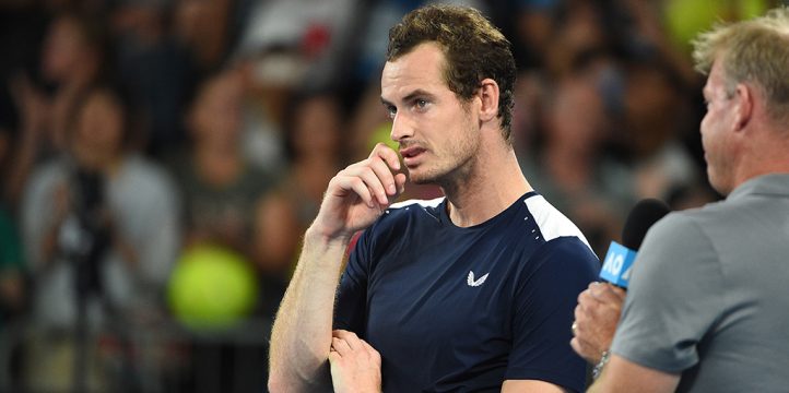 Andy Murray watching tribute video at Australian Open