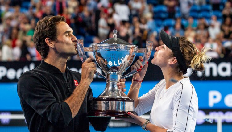 Roger Federer and Belinda Bencic Hopman Cup