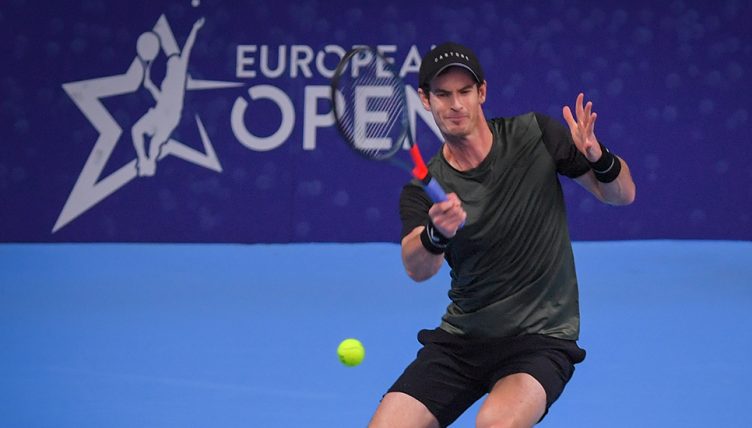 Andy Murray forehand at European Open