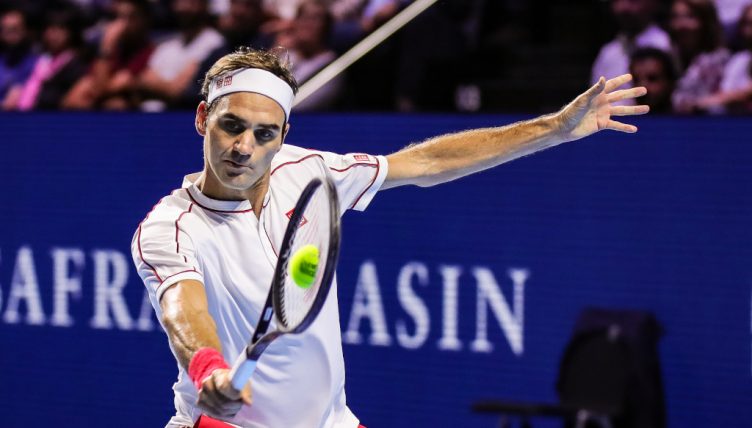 Roger Federer in action
