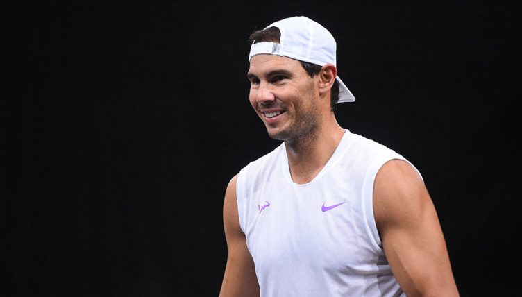 Rafael Nadal at Paris Masters practice