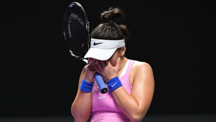 A disappointed Bianca Andreescu