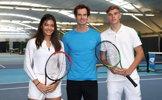 Andy Murray with Future Talent Award winners Emma Raducanu and Jack Draper