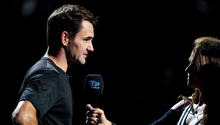 Roger Federer on-court interview