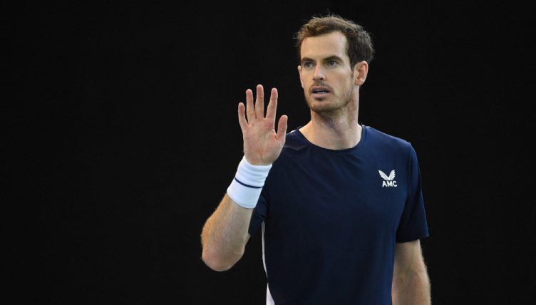 Andy Murray on the practise court