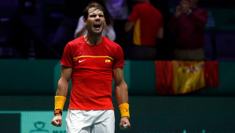 Rafael Nadal celebrates