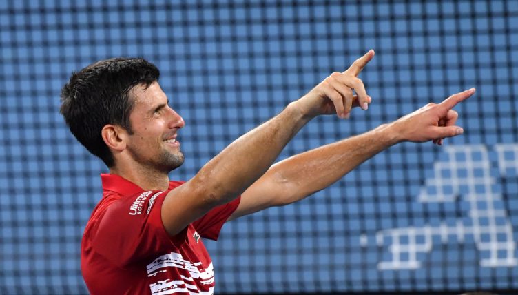 Novak Djokovic celebrations