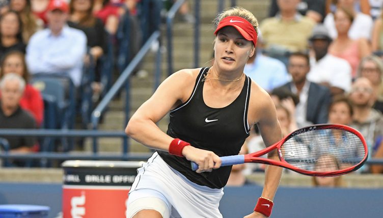 Eugenie Bouchard in action
