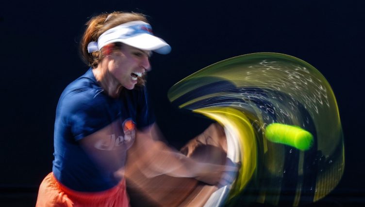 Johanna Konta in action