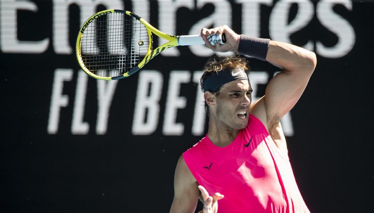 Rafael Nadal in action