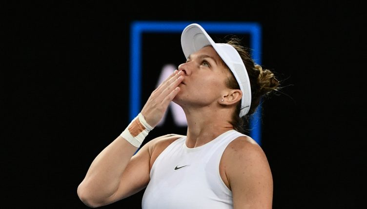 Simona Halep celebrates