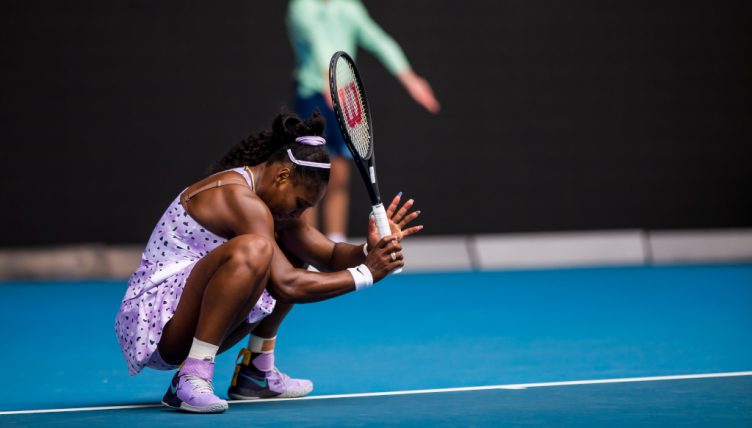 Serena Williams down and out