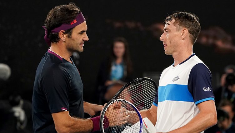Roger Federer and John Millman