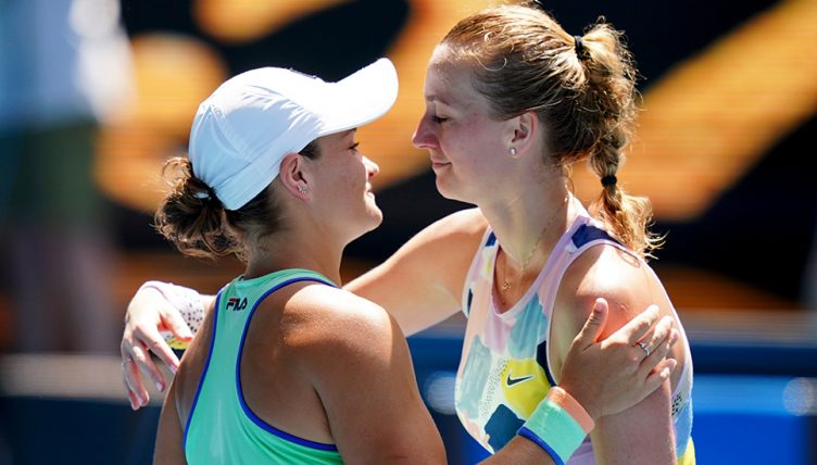Ashleigh Barty and Petra Kvitova at Australian Open