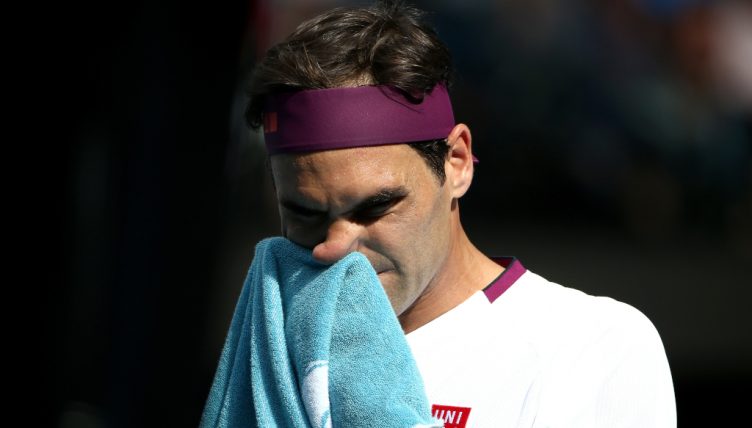 A concerned Roger Federer