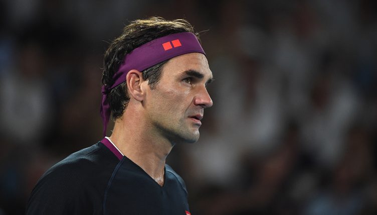 Roger Federer looking glum
