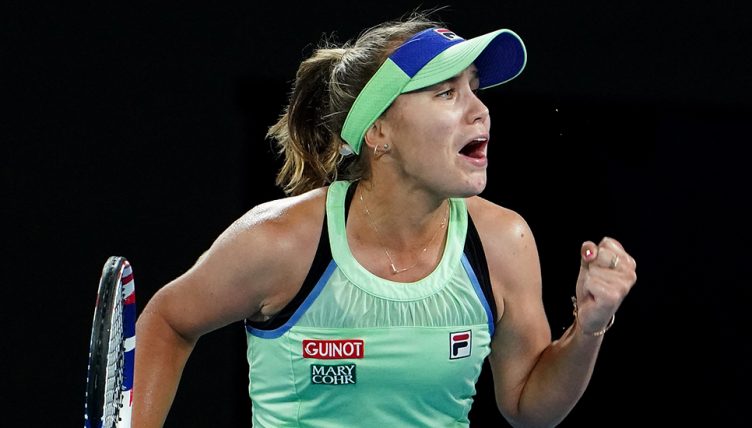 Sofia Kenin celebrates Australian Open win