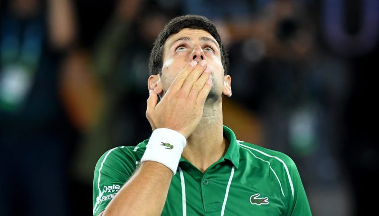 Novak Djokovic blowing kisses