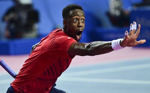 Gael Monfils celebrating