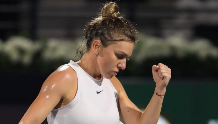 Simona Halep celebrating