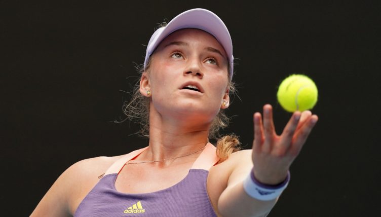 Elena Rybakina in action