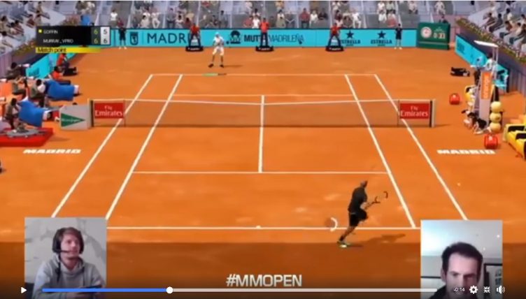 Andy Murray and David Goffin in Virtual Madrid Open final