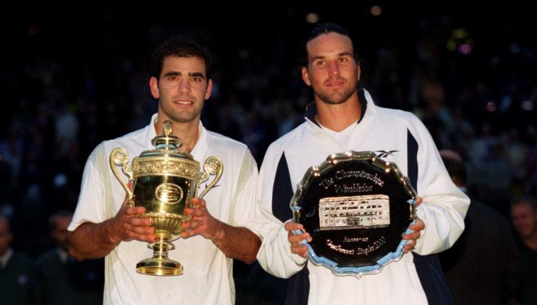 Pete Sampras and Pat Rafter at Wimbledon