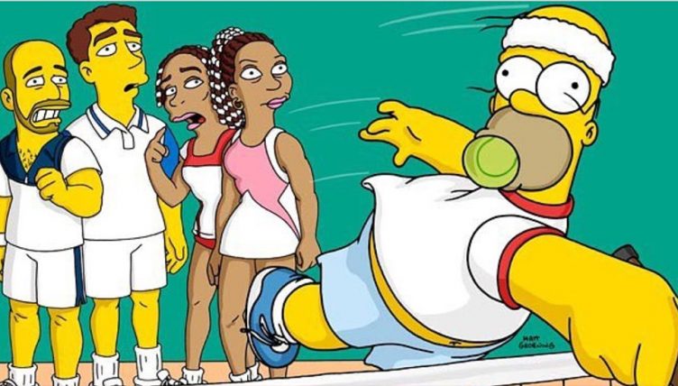 Simpsons tennis Agassi Serena Sampras