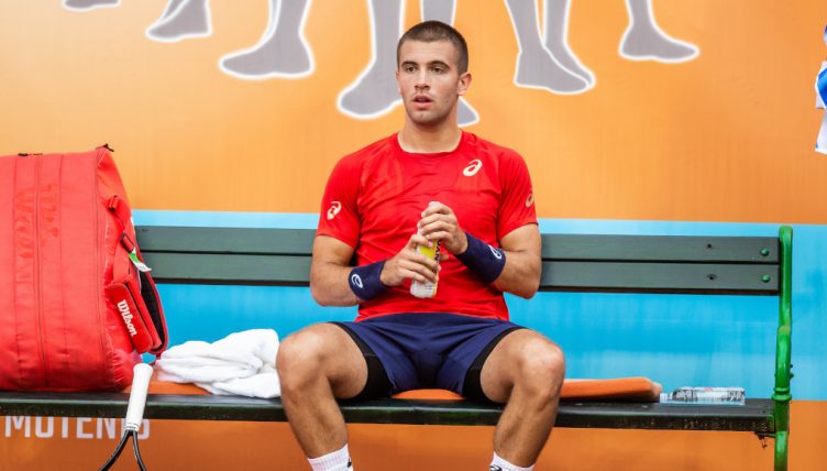 Borna Coric taking a breather