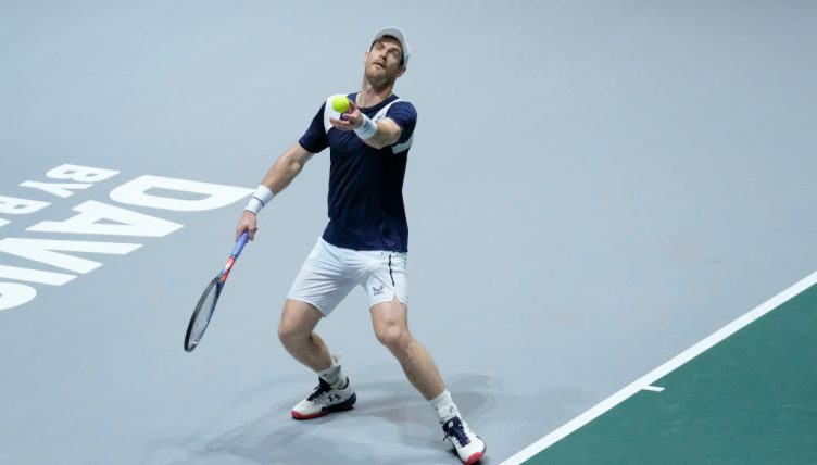 Andy Murray serving