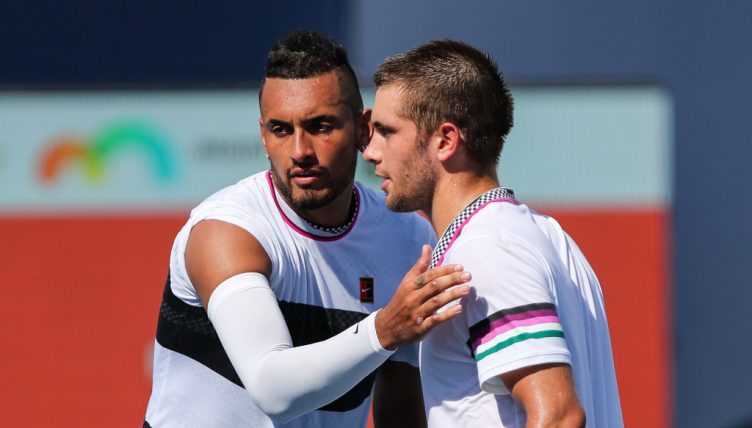 Nick Kyrgios and Borna Coric post match