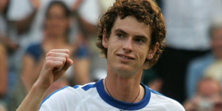A young Andy Murray celebrates