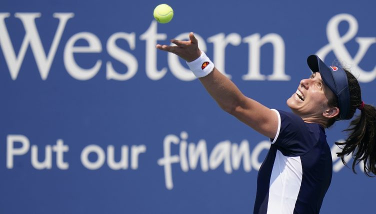 Johanna Konta serving