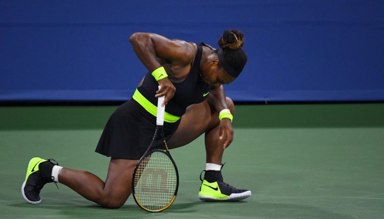 Serena Williams down and out
