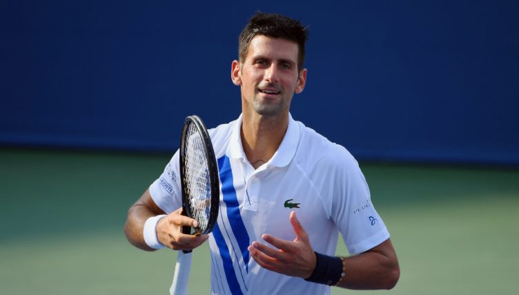 Novak Djokovic celebrating