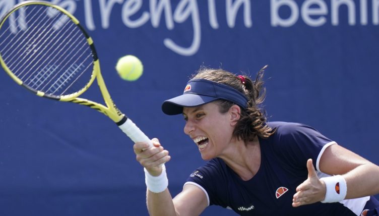 Johanna Konta swinging
