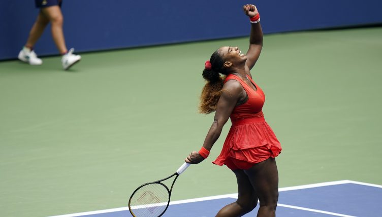 Serena Williams celebrating