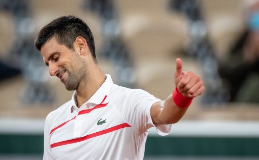 Novak Djokovic thumbs up