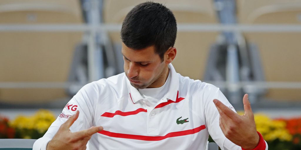 Novak Djokovic in action