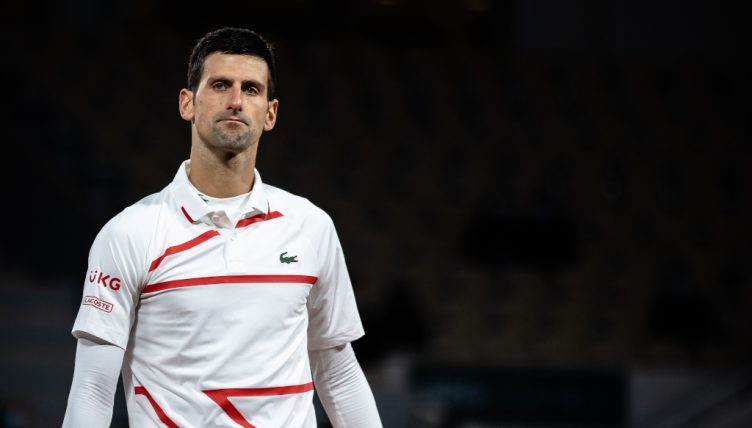 Novak Djokovic on court
