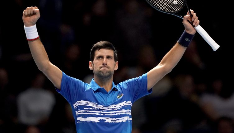 Novak Djokovic celebrates