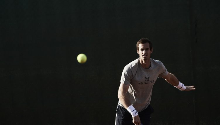 Andy Murray in action